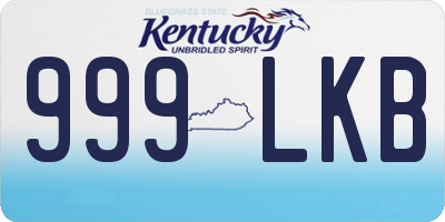 KY license plate 999LKB