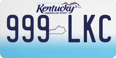 KY license plate 999LKC