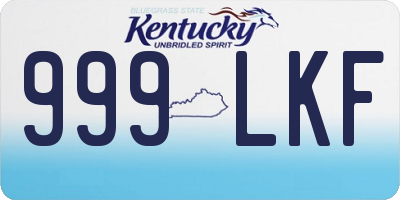 KY license plate 999LKF