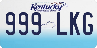 KY license plate 999LKG