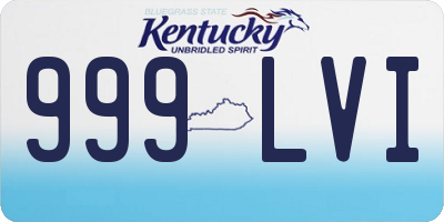 KY license plate 999LVI