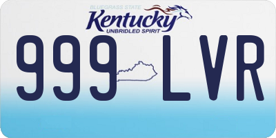 KY license plate 999LVR
