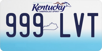 KY license plate 999LVT