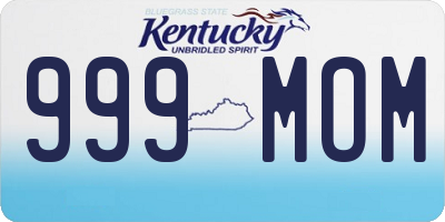 KY license plate 999MOM
