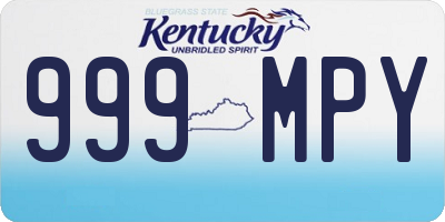 KY license plate 999MPY