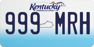 KY license plate 999MRH