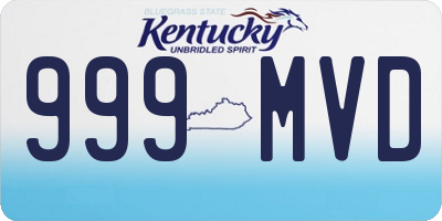 KY license plate 999MVD