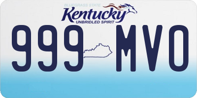 KY license plate 999MVO