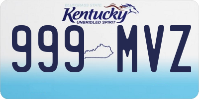 KY license plate 999MVZ