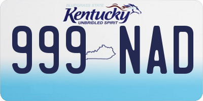 KY license plate 999NAD