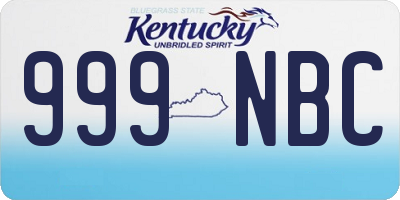 KY license plate 999NBC