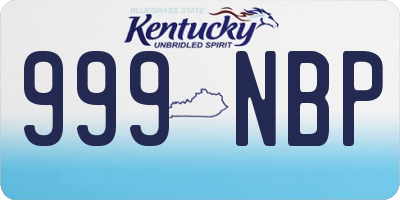 KY license plate 999NBP