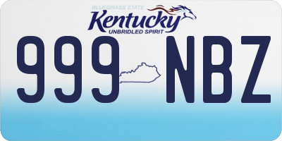 KY license plate 999NBZ