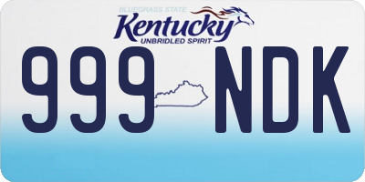 KY license plate 999NDK