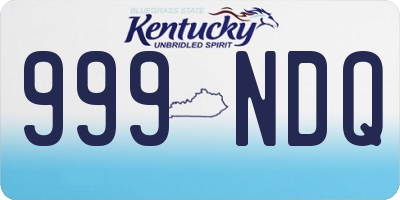 KY license plate 999NDQ