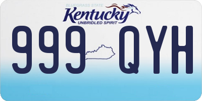 KY license plate 999QYH