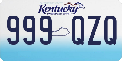 KY license plate 999QZQ