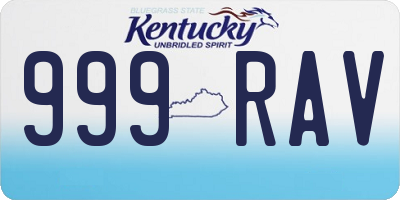 KY license plate 999RAV
