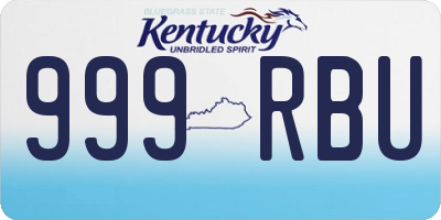 KY license plate 999RBU