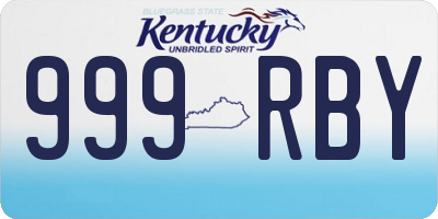 KY license plate 999RBY