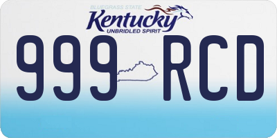 KY license plate 999RCD