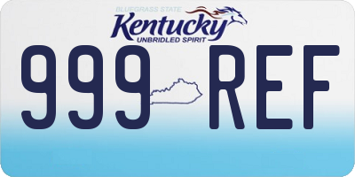 KY license plate 999REF
