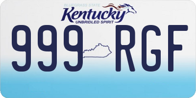 KY license plate 999RGF
