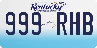 KY license plate 999RHB