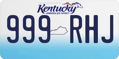 KY license plate 999RHJ