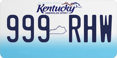 KY license plate 999RHW