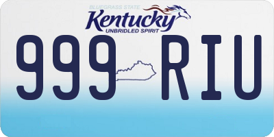 KY license plate 999RIU