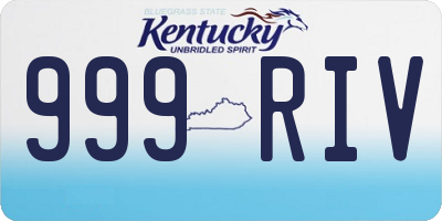 KY license plate 999RIV