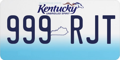 KY license plate 999RJT