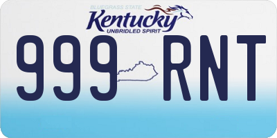 KY license plate 999RNT