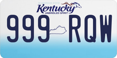 KY license plate 999RQW