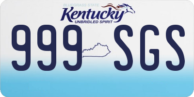 KY license plate 999SGS