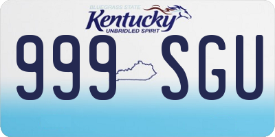 KY license plate 999SGU