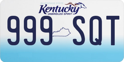KY license plate 999SQT