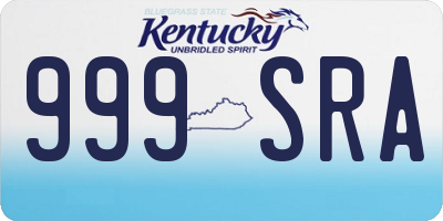 KY license plate 999SRA
