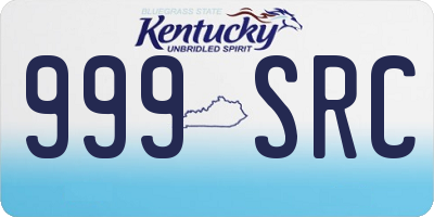 KY license plate 999SRC