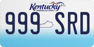 KY license plate 999SRD