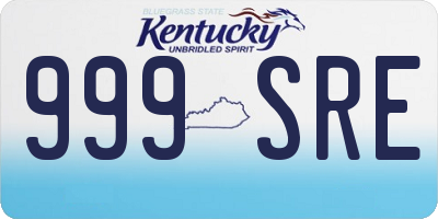 KY license plate 999SRE