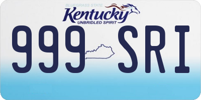 KY license plate 999SRI