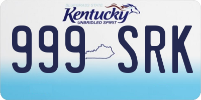 KY license plate 999SRK