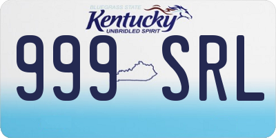 KY license plate 999SRL