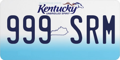 KY license plate 999SRM