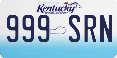 KY license plate 999SRN