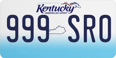 KY license plate 999SRO