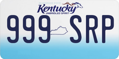 KY license plate 999SRP