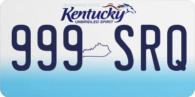 KY license plate 999SRQ